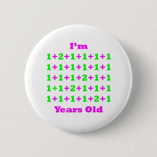 34 Years Old Magenta Gr 6 Cm Round Badge
