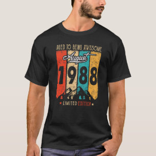 34 Years Old Retro Vintage August 1988 34th Birth T-Shirt