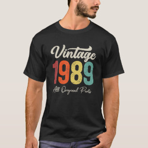 34 Years Old Vintage 1989 34th Birthday Decoration T-Shirt