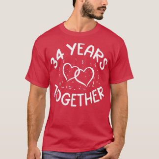 34 Years Together 34th Anniversary Happy Husband W T-Shirt