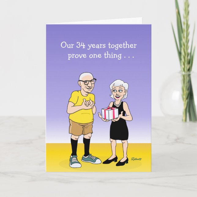 34th Anniversary Greeting Card for Husband (Front)