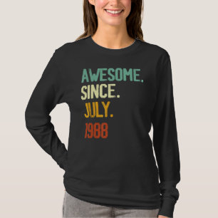 34th Birthday  Awesome Since July 1988 34 Years Ol T-Shirt