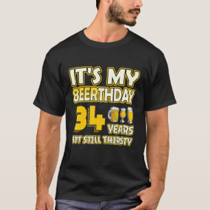 34th Birthday   Beerthday 34 Years old funny Beer  T-Shirt