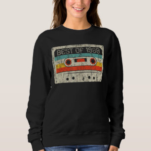 34th Birthday Best Of 1988 Cassette Tape 34 Years Sweatshirt
