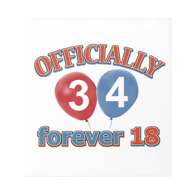 34th birthday designs notepad (Front)