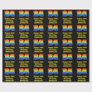 34th Birthday: Fun, Colourful Rainbow Inspired # 3 Wrapping Paper