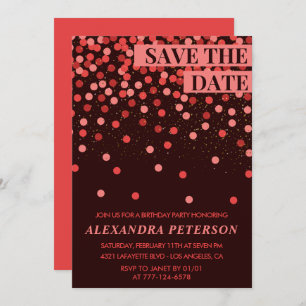 34th birthday invitations Save the date Confetti