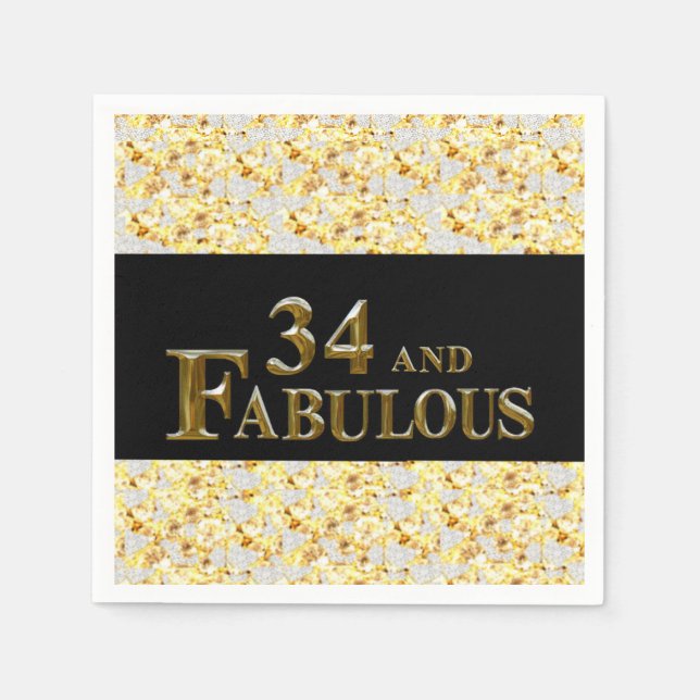 34th  Birthday  Napkin (Front)
