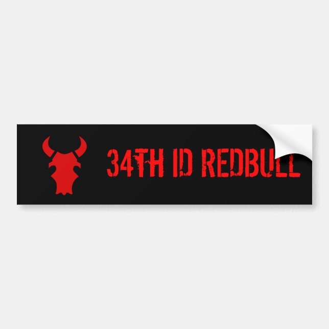 34th ID REDBULL Bumper Sticker (Front)