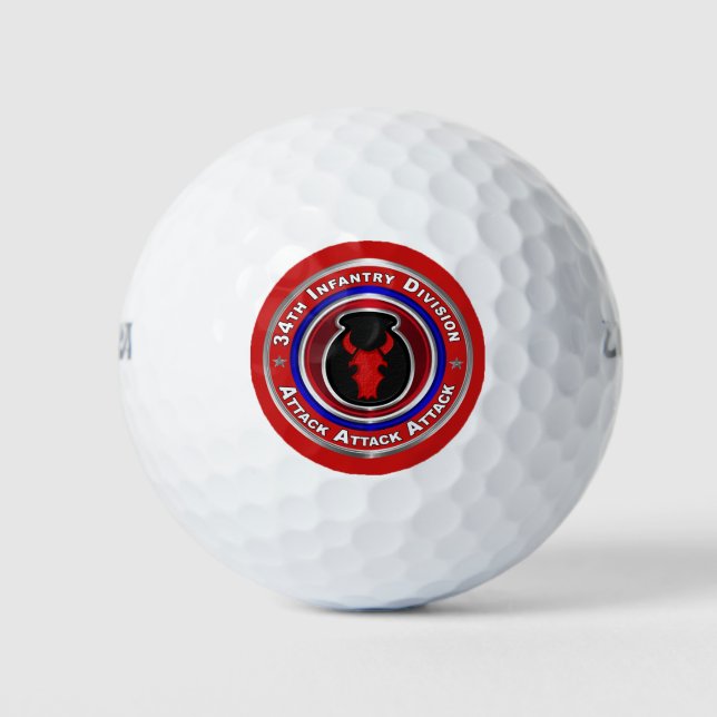 34th Infantry Division Custom Design Golf Balls (Front)