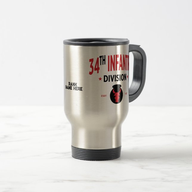 34th Infantry Division Customisable Travel Mug (Front Right)