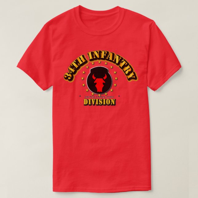 34th Infantry Division Red Bull Division T-Shirt (Design Front)