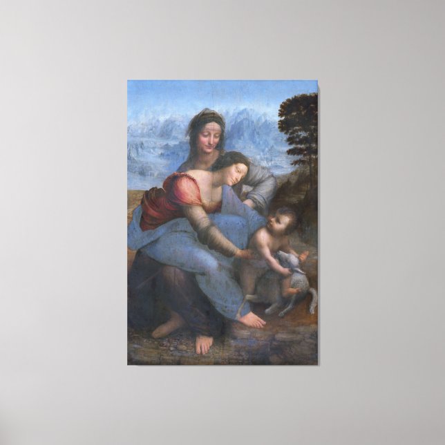 34x51 The Virgin and Child With Saint Anne Canvas Print (Front)