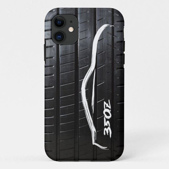 350Z brushstroke with Tire Tread Case-Mate iPhone Case (Back)
