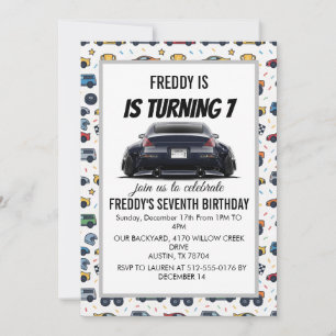 350Z Car Birthday Invitation Stanced & Lowered R