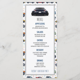 350Z Car Birthday welcome sign   Menu