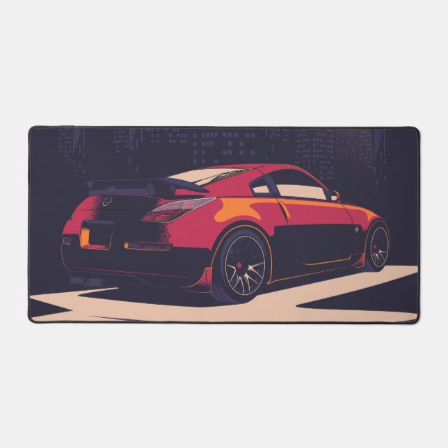 350Z car illustration art Desk Mat (Front)