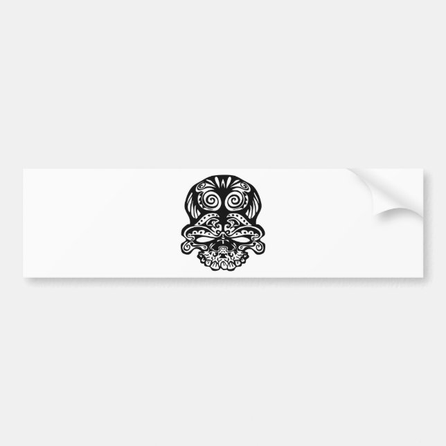 355 Tribal Skull Bumper Sticker (Front)