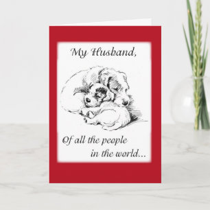 3562 Husband Valentine Cuddly Dogs Holiday Card