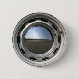 356 Classic car wheel (rim) with chrome hubcap 6 Cm Round Badge