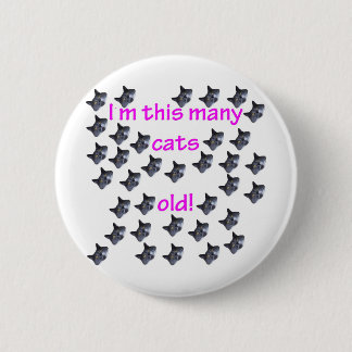 35 Cat Heads Old 6 Cm Round Badge