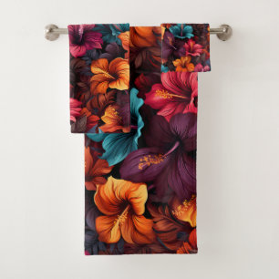 #35 Floral pattern Bath Towel Set