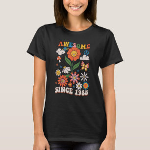 35 Year Old Awesome Since 1988 Groovy Retro 35th B T-Shirt