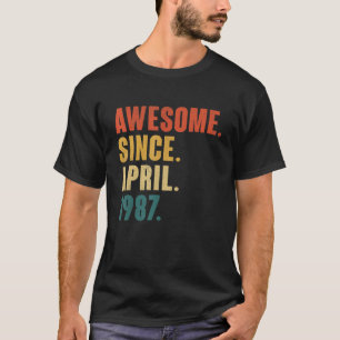 35 Year Old Awesome Since April 1987 35th Birthday T-Shirt