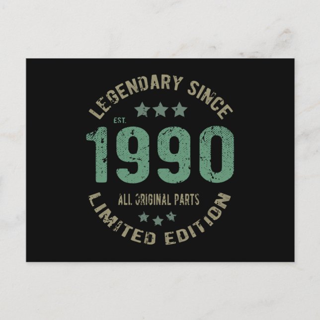 35 Year Old Bday 1990 Legend 35th Birthday Gift Postcard (Front)