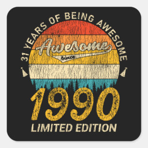 35 Year Old Bday 1990 Legend 35th Birthday Gift Square Sticker