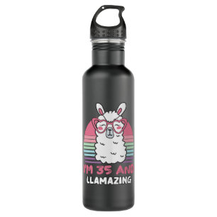 35 Year Old Bday Llamazing 35th Birthday Llama 710 Ml Water Bottle