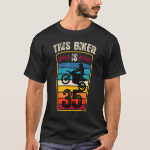 35 Year Old Birthday Party 35th Family Dirt Bike M T-Shirt
