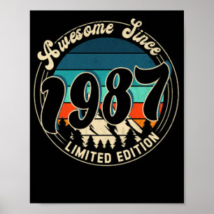 35 Year Old Vintage 35th Year Old Birthday 1987 Poster