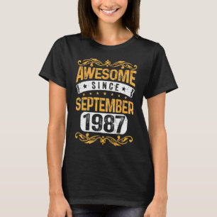35 Years Old  35th Birthday Awesome Since Septembe T-Shirt
