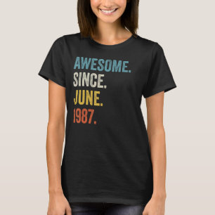 35 Years Old Awesome Since June 1987 35th Birthday T-Shirt