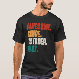 35 Years Old Awesome Since October 1987 35th Birt T-Shirt
