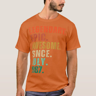 35 Years Old Funny Awesome Since July 1987 35th Bi T-Shirt