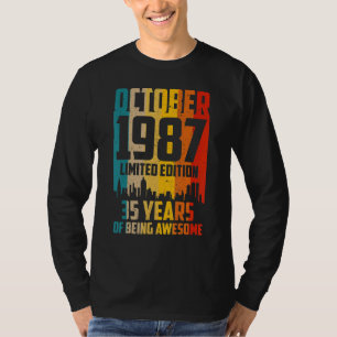 35 Years Old Gifts Vintage October 1987 35th Birth T-Shirt