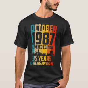 35 Years Old Gifts Vintage October 1987 35th Birth T-Shirt