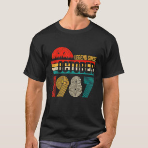 35 Years Old Legend Since October 1987 35th Birth T-Shirt