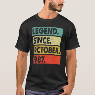 35 Years Old Legend Since October 1987 35th Birth T-Shirt