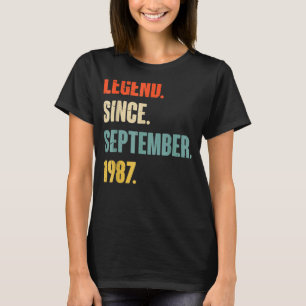35 Years Old  Legend Since September 1987 35th Bir T-Shirt