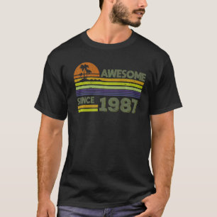 35 Years Old Men Women Awesome Since 1987 T-Shirt