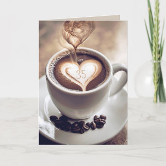 35th Anniversary Coffee With Heart Card