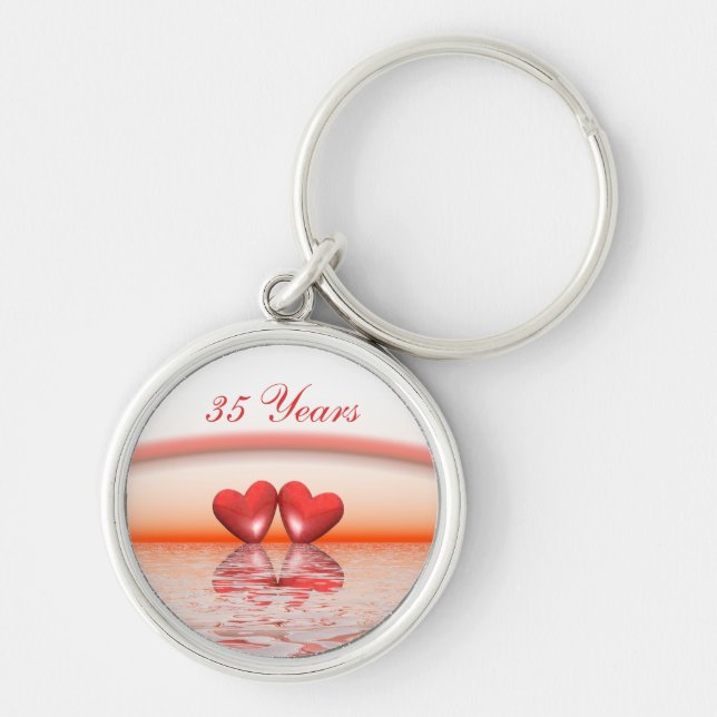 35th Anniversary Coral Hearts Key Ring (Front)