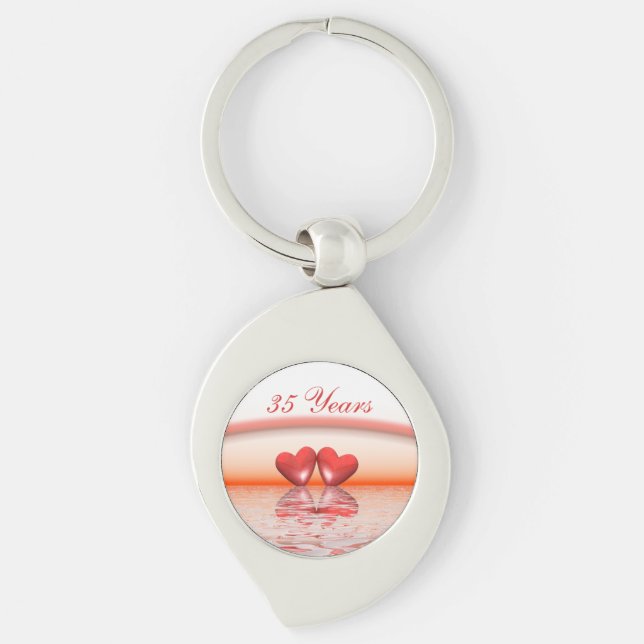 35th Anniversary Coral Hearts Key Ring (Front)