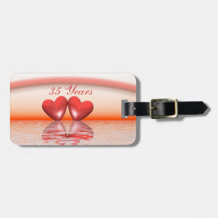 35th Anniversary Coral Hearts Luggage Tag