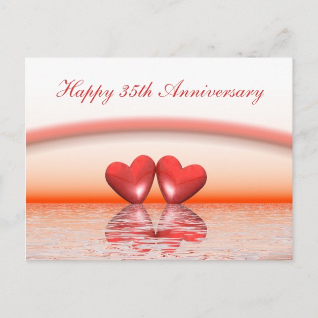 35th Anniversary Coral Hearts Postcard (Front)