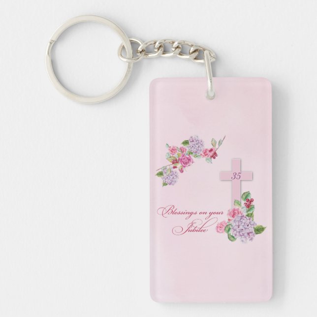 35th Anniversary of Religious Life Catholic Nun Key Ring (Front)