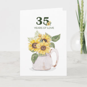 35th Anniversary Sunflowers Years Love Card
